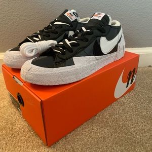 Nike x Sacai Blazer Low Black Patent Leather Mens size 10.5